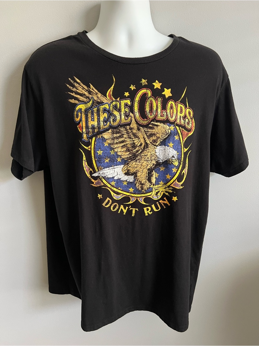 Way To Celebrate Patriotic Men's XL Black Graphic T-Shirt These Colors Don't Run